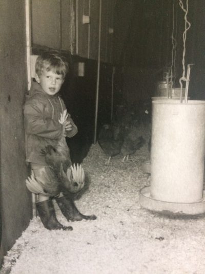 david with chicken
